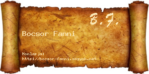 Bocsor Fanni névjegykártya
