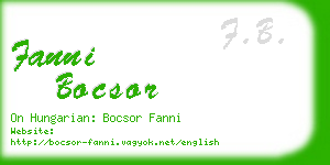 fanni bocsor business card